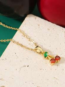 1. Mặt dây chuyền hình quả anh đào nhỏ nhắn, tinh tế đính đá Zirconia, sang trọng và đa năng, phù hợp để đeo hàng ngày. - Vòng cổ quả anh đào - Xem 8