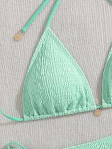 Bộ đồ bơi nữ kẻ sọc và gợn sóng xẻ tà, bikini gợi cảm, bikini phối màu thời trang cao cấp, bikini dự tiệc mùa xuân, bikini may đo tỉ mỉ, bộ bikini dây buộc cổ gợi cảm kiểu Âu Mỹ dành cho nữ, đồ bơi bán chạy cho kỳ nghỉ hè trên bãi biển. - Trái cây xanh - Xem 5