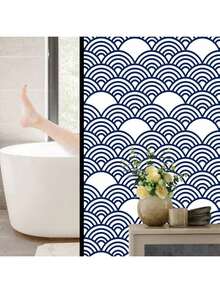 几何扇形自粘墙纸，现代防水可移除PVC墙贴，适用于客厅、餐厅、电视背景墙翻新，45厘米*100/300/500厘米，1卷 - B - 查看 7