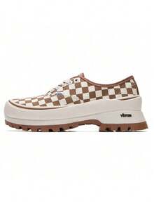 Vans男鞋女鞋Authentic Vibram DX厚底增高鞋德比鞋低筒休閒鞋情侶鞋VN0A5JLWD3M - 棕白棋盤格 - 查看 4
