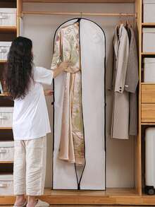 1Pc Clothing Wedding Dress Dust Cover Bag, Home Coat, Suit Dust Cover Bag, Hanging Clothes Storage Bag, Foldable Clothing Storage Bag, Portable Garment Bag, Perfect Gift For Home Storage And Organization In Bedrooms, Wardrobes, Closets, Homes, Dorms, And For Travel And Various Holidays For Bedroom Clothes Bag Waterproof Bag Travel Essentials - Multicolor - View 3