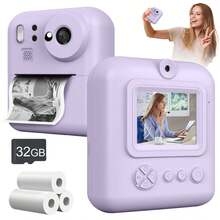 Instant Print Camera,48MP 1080P HD Point And Shoot Cameras With Flash, Digital Camera With 5 Games, Filters And Music, Instant Print Dual Lens Digital Camera Toys, Selfie Digital Camera For Print Paper, Christmas Holiday Birthday Gifts - Multicolor - View 17