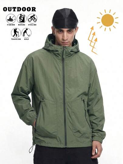 男士轻便可折叠防晒夹克，透气舒适，适合户外休闲，春夏皆宜