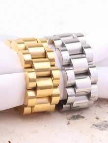 1pc Minimalist Watch Band Chain Decor Ring, Suitable For Women's Daily Wear - Ring - View 3