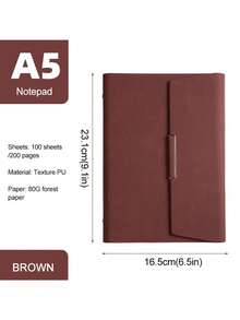 1 cuốn sổ tay gấp ba trang sáng tạo, bìa giả da PU, gáy rời, sổ tay văn phòng/hội họp tinh tế, nhật ký công việc, vật dụng cần thiết cho năm học mới/công tác/du lịch. - Sổ tay A5 - Xem 2
