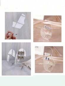 Hai tấm trưng bày móng giả acrylic hình dạng không đều, giá trưng bày sơn móng tay trong suốt, giá trưng bày dụng cụ làm móng. - Trong sáng - Xem 6