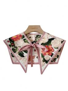 1件女士花卉印花系带装饰可拆卸领子，优雅温柔的风格，适合日常穿着、节日和旅行。 - 彩色 - 查看 13