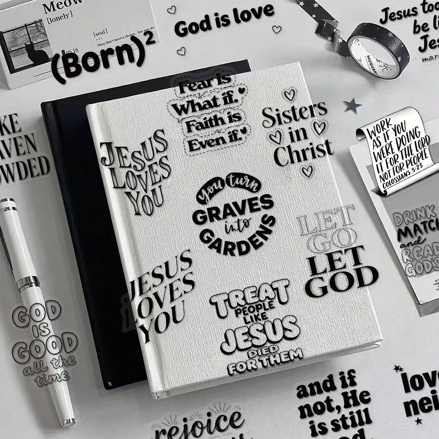 50 piezas Pegatinas con citas inspiradoras para scrapbooking, diario, planificador, equipaje, sobre, guitarra, monopatín - Citas inspiradoras - Ver 1
