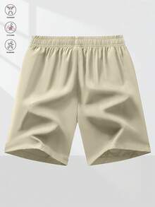 Men's Casual Loose Thin Quick-Dry Shorts, Plus Size Fashion Sports Shorts - Beige - View 3