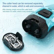 HYUNDAI Dual-Head Floating Electric Shaver YS702, Portable, Lightweight, Detachable Blades, Wet & Dry Use, Dual Foil Heads, Convenient , Low-Noise Motor, Smooth Shaving - Blue - View 4