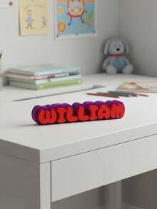 COMMERCIAL LICENSE | Free Standing Nameplate STL File | 3D Print Desk Name Plate | Personalized Name Sign | Digital Download - Multicolor - View 5