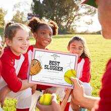 Tenare - 60 piezas de Softbol Achievement Awards Certificate of Apreciation Sports Logro Certificado de Softbol para regalos de equipo de Softbol fiesta celebración suministros de 10 x 8 pulgadas - como en la foto - Ver 4