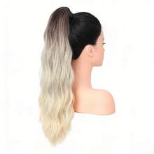WaveTrip 32" Ombre Gray Heatproof Synthetic Fiber Ponytail Claw Clip, Suitable For Women's Party, Vacation And Daily Use - Multicolor - View 4
