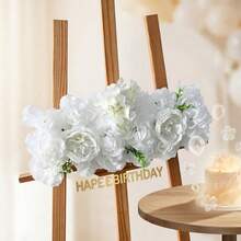Long Artificial Rose Flower Arch Decor, Tabletop Center Piece Decoration, Wall Background Decor For Wedding Party - White - View 4