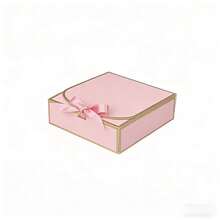 10pcs Set Lidded Gift Box, Gold Trim Pink Box, Size 10.6 X 7.8 X 3.1 Inches, With Pink Ribbon, Suitable For Bridesmaid Invitation, Wedding Gift, Birthday Gift, Party Favor, Decor, Valentine's Day, Bridal Box - Pink With Gold Trim - View 6