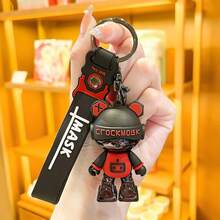1 pieza Llavero de oso fuerte con máscara genial, colgante de moda estilo callejero, regalo del Día de la Madre, adornos, regalos, artes, artesanías y costura, llaveros, encantos clásicos de bolso, decoración de brillantes rhinestones, decoración linda para bolso de teléfono móvil, cartera. Accesorios de coche, regalos escolares, animales, góticos, Y2K para madre, padre, graduación y maestro - Lindo llavero de Super Oso - Ver 9