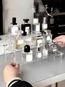 1 1-5 Tier Clear Acrylic Display Stand, Cosmetic Organizer, Perfume Acrylic Stand, Cupcake Stand, Suitable For Food Dessert Display Stand, Cosmetic Supplier Products. Desktop Clear Acrylic Handmade Doll Perfume Cosmetic Cake Accessory Multi-Functional Storage Rack. - Clear - View 4
