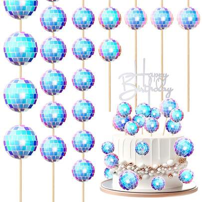 10 chiếc phụ kiện trang trí bánh hình quả cầu disco, phụ kiện trang trí bánh cupcake lấp lánh, trang trí bánh phong cách retro thập niên 1970, phụ kiện quả cầu disco mini màu hồng bóng bẩy cho tiệc theo chủ đề thập niên 70, 80, sinh nhật, đám cưới, ngày lễ, bánh ngọt, món tráng miệng.