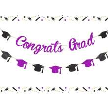 1Set Congrats Grad Banner,Graduation Cap Garland Bunting Banner,Graduation Party Hanging Banner,For Graduation Ceremony, Grad Party Backdrop,Home & Classroom Wall Decor,2026 Graduation Congratulations Graduation Party Decoration,Graduation Gift - Graduation Flag - View 9