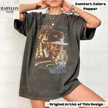 Women's Casual Long Sleeve Sweatshirt Fashion Graphic Print Crew Neck Soft Comfortable Pullover Tops For Daily StreetwearVintage Indiana Jones And The Temple Of Doom T Shirt Disneyland Shirt, Indiana Jones Ride Shirt, Indiana Jones Gift, Disneyworld Shirt - Xám - Xem 1