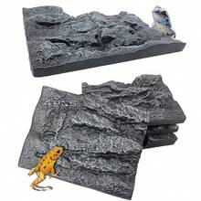 4pcs Rock Terrarium Background3D Reptile Tank Background Board Amphibian Stereo Backdrop Wall Lizard Snake Gecko Spider Chameleon Turtle Fish pet silo Background Decorative Panel - como en la imagen - Ver 7