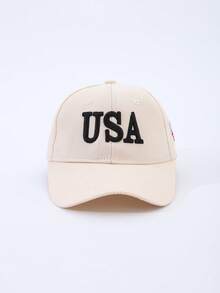 1顶男士时尚美国字母刺绣棒球帽，适合所有季节日常佩戴 - A - 查看 3