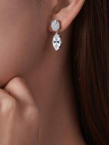 Bông tai Moissanite bạc 925, không gây dị ứng, thiết kế tối giản sang trọng, chống oxy hóa, đa năng, quà tặng cho Ngày Valentine, Ngày của Mẹ, đám cưới, lễ đính hôn, sinh nhật, kèm hộp quà và giấy chứng nhận. - Bạc - Xem 4