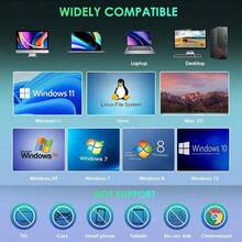 Portable 7-In-1 External CD DVD Drive USB 3.0 Type-C CD/DVD Burner Reader Writer With USB Hub SD TF Card Reader Compatible With Laptop PC Windows Linux Operating Systems - View 9