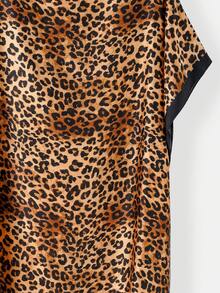 1 chiếc áo choàng dài giả lụa in họa tiết da báo thời trang dành cho nữ, khăn choàng chống nắng mùa xuân/hè thích hợp cho bãi biển/hồ bơi, kỳ nghỉ. - Nhiều màu - Xem 2