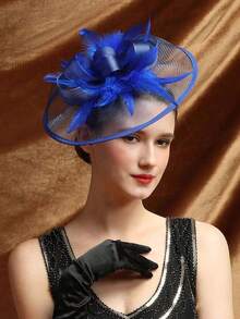 1Pc Fascinators Hats Women Fancy Tea Party Hats 2024 Elegant 1950s Derby Hats Hair Clip Bride Wedding Party - màu đen - Xem 10