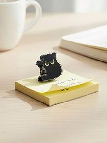 8pcs Cute Cartoon Black Cat Shaped Clips, Acrylic Material Cat Theme Clips Suitable For Notes, Exams, Office Documents, Books, Kitchen Organization - Multicolor - View 8