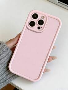 1 chiếc ốp lưng điện thoại TPU chống sốc, chống trượt, nhẹ và bền, thiết kế tối giản, cá tính, phủ toàn màn hình, tương thích với Apple Series 17/17Pro/17ProMax/16/15/14/13/12/11 [Phiên bản quốc tế, không phải nội địa] - Hồng - Xem 1