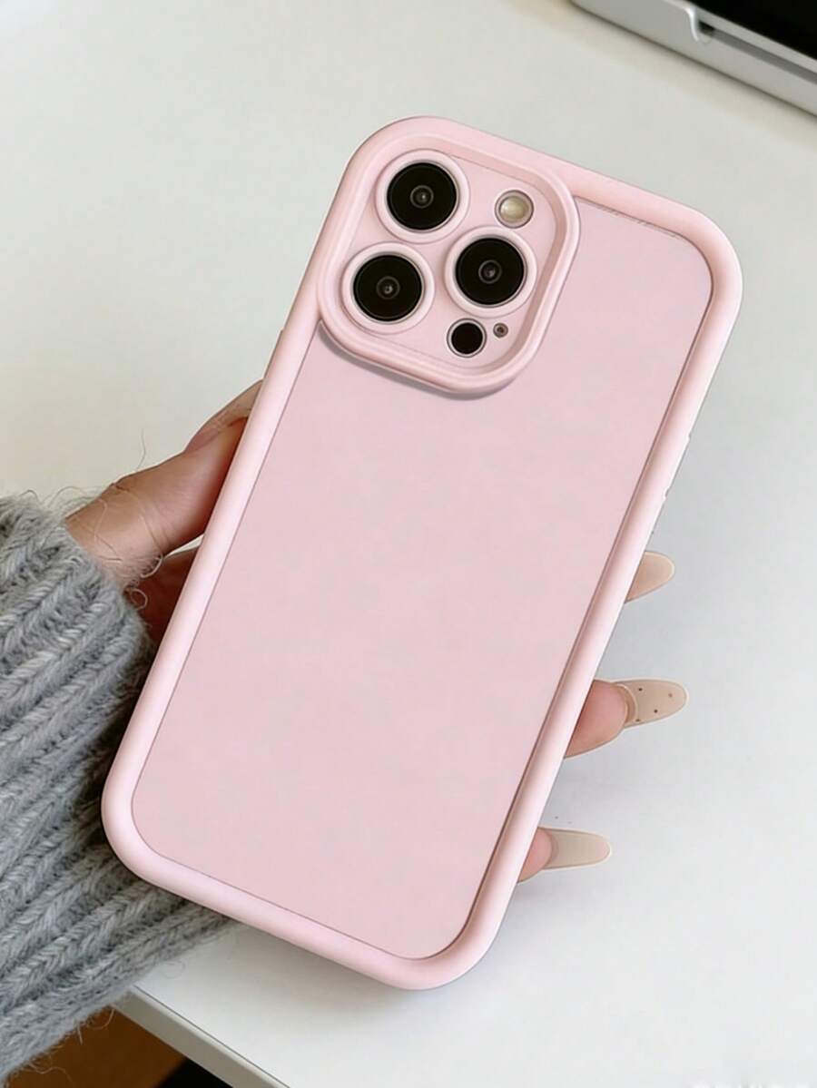 1 chiếc ốp lưng điện thoại TPU chống sốc, chống trượt, nhẹ và bền, thiết kế tối giản, cá tính, phủ toàn màn hình, tương thích với Apple Series 17/17Pro/17ProMax/16/15/14/13/12/11 [Phiên bản quốc tế, không phải nội địa] - Hồng - Xem 1