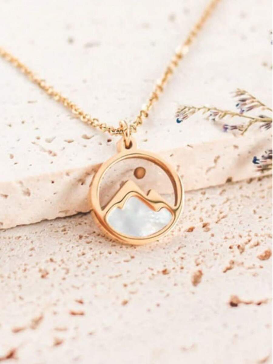 VJS 1 chiếc dây chuyền bạc/vàng khắc chữ "Niềm tin có thể dời núi", món quà tốt nghiệp Cơ đốc giáo đầy cảm hứng dành cho phụ nữ, người yêu và các bé gái. - Nhiều màu - Xem 1