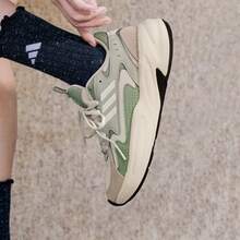 OZWAVE “Bobo Shoes”复古厚底运动鞋，休闲运动鞋 - 橄欖綠 - 查看 2