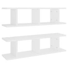 Mensole a muro, 2 pezzi, bianche, 75x18x20 cm, materiale a base di legno - 1PC - Visualizzare 2
