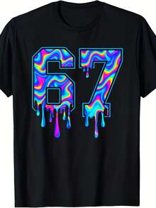 Camiseta Swirl Six Seven Drip 6 7 Meme Generation Alpha Slang - Negro - Ver 3