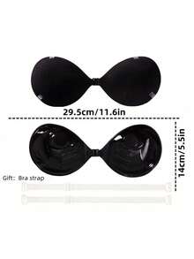 1/2片装无缝硅胶聚拢文胸：夏季婚礼隐形无肩带硅胶文胸，提升乳沟的硅胶乳贴，透气防水自粘硅胶胸贴，适合搭配连衣裙和内衣 - 彩色 - 查看 8