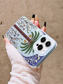 Ốp lưng điện thoại hình cây chà là Ả Rập Xê Út tương thích với iPhone 14 Pro Max, 15 Model mới, 16, ốp bảo vệ, 13 lấp lánh, 12 trong suốt, 11 Plus chống rơi, 16 Pro Max, cao cấp, thoáng khí PM - Giấy bạc trong suốt - Xem 4