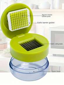 1 cái dụng cụ ép và băm tỏi hạng nặng - Dụng cụ nghiền và băm tỏi thủ công với tấm băm dễ vệ sinh, thiết kế cầm tay nhỏ gọn, bằng nhựa và có chức năng nghiền tép tỏi (không kèm tỏi), có thể rửa bằng máy rửa chén. - màu xanh lá - Xem 5