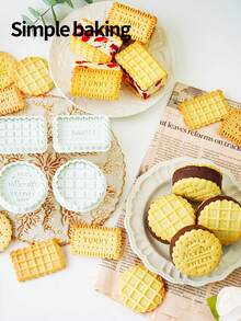 4-Piece Vintage Classic Cookie Molds, Waffle Cookie Cutter, DIY Baking Tools, Suitable For Weddings, Birthdays, And Family Gatherings, Stamping Cookie Molds, Filling Cookie Stamps, Jam Cookie Cutter, Pressing Cookie Molds, Pastry Molds - View 9
