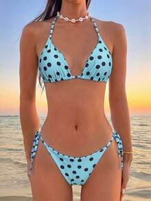 2026新款女士性感比基尼套装，Y2K风格比基尼套装，波点条纹拼接印花设计，高弹面料，适合性感派对音乐节、女士沙滩装、女士度假装、女士沙滩服饰、女士沙滩比基尼、2026夏季女士比基尼、优雅女士沙滩泳装、Y2K风格女士沙滩泳装、度假装、女士比基尼套装、女士泳装、优雅女士沙滩泳装、女士泳装、沙滩装、女士沙滩泳装、女士度假泳装 - 彩色 - 查看 1