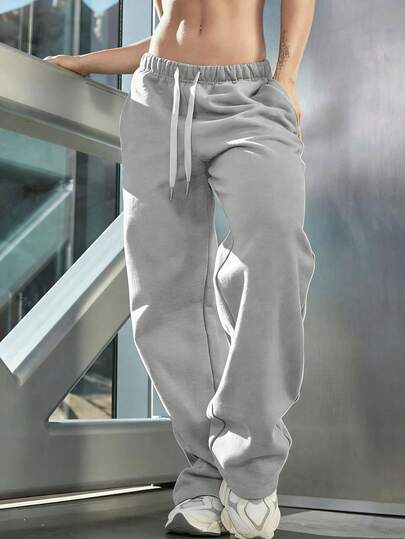 Pantalones anchos casuales para mujer con cordón ajustable en la cintura, adecuados para correr al aire libre, actividades callejeras y uso casual diario en primavera