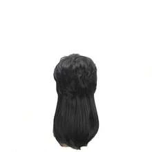16英吋直髮黑色化纖假髮，燕尾短髮款，適合女性，萬聖節 - 彩色 - 查看 5