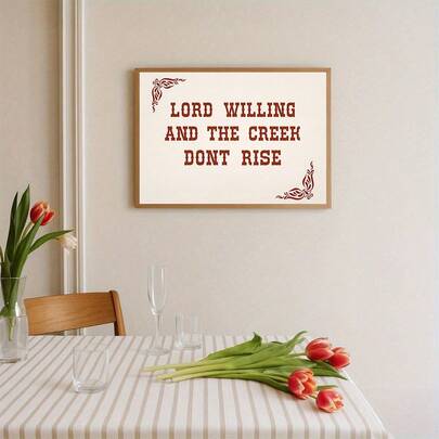 1PC Rustic Farmhouse Wall Art Canvas Poster Vintage Western Quote Canvas Print Country Style Home Decor, Modern Farmhouse Wall Art, Retro Typography Poster, Country Quotes Wall Art, Canvas, Wall Decorations Gift, No Frame