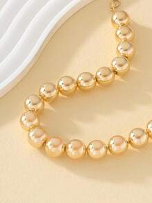Sophisticated Atmospheric Minimalist Beaded Necklace For Women Girls Daily Wear Party Gift  Elegant Jewelry Accessories MXBH - Yellow Gold - View 4