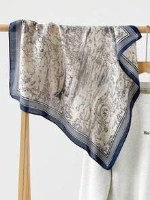 Khăn vuông nhỏ in họa tiết đơn giản 70cm, khăn bandana mùa xuân mới, phụ kiện thắt lưng đa năng cho nữ, phụ kiện túi xách, dải ruy băng, khăn trùm đầu, mũ đội đầu, khăn quàng cổ thời trang. - Nhiều màu - Xem 3