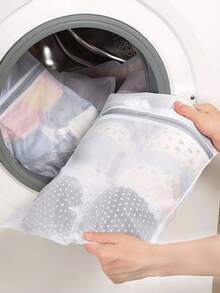 Mesh Fabric Laundry Bag Delicate Wash Bag For Bra Lingerie Hosiery Zipper Protector Bag Washing Machine Use Travel Storage Organizer Home Necessary - Xem 4