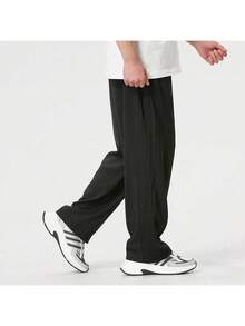 Adidas男款褲子春季新款運動訓練健身休閒簡約基本舒適長褲HE9908 - 黑色 - 查看 3