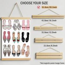 1幅黑白复古高跟鞋墙面艺术帆布画，复古高跟鞋装饰海报，奢华鞋履装饰，斯堪的纳维亚风格，适用于客厅、卧室、办公室，女士礼物，可选择带框或不带框 - 彩色 - 查看 16